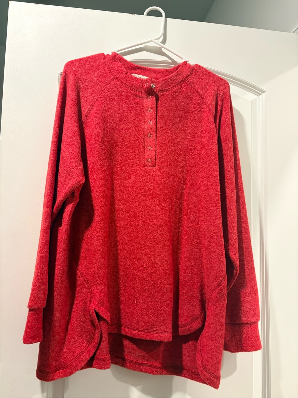 Red Henley Pullover Top - Women